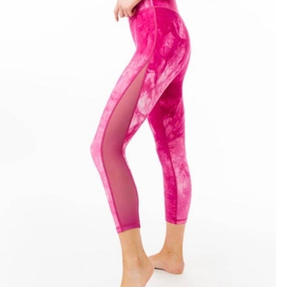 ZYIA active pink tie dyed leggings